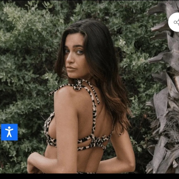 Montce Swim Leopard Texture Palua Ties Bikini Top - Picture 4 of 9